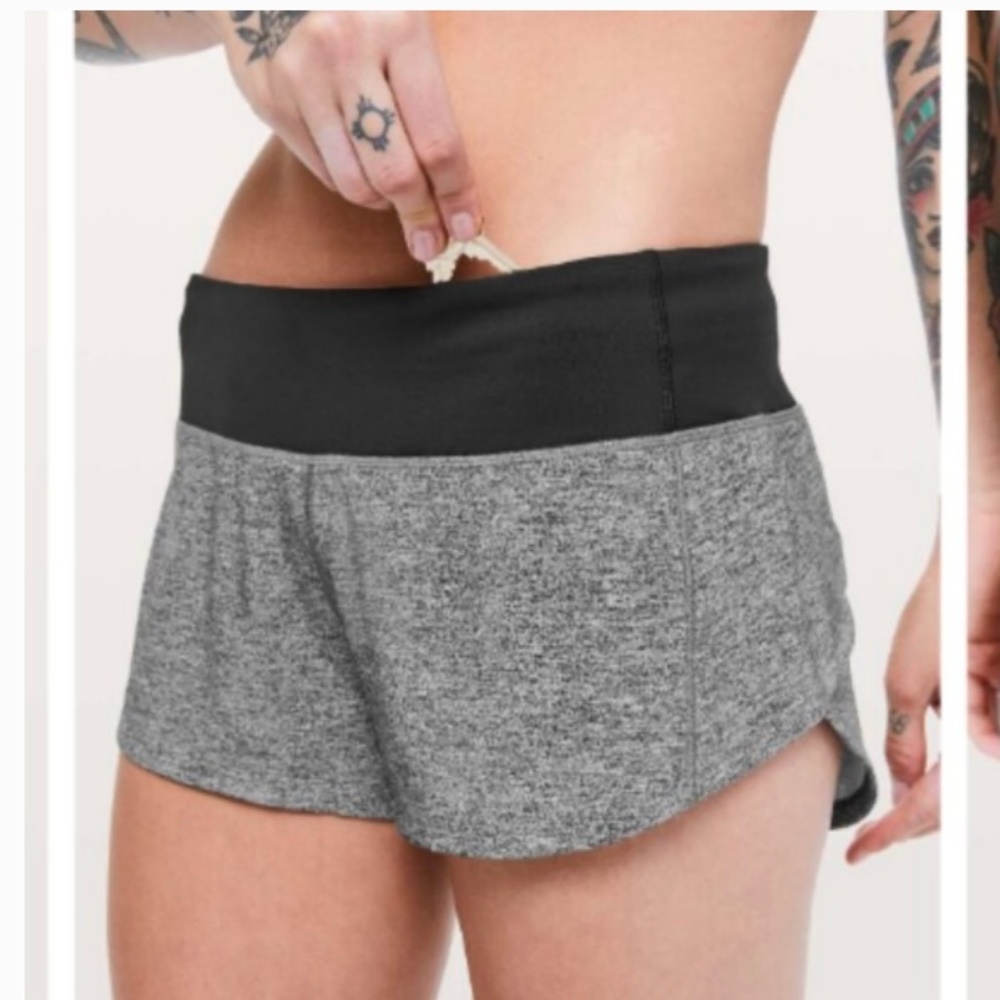 Lululemon Speed Up Shorts 2.5" Low Rise Heather Lux Multi Black Gray 6